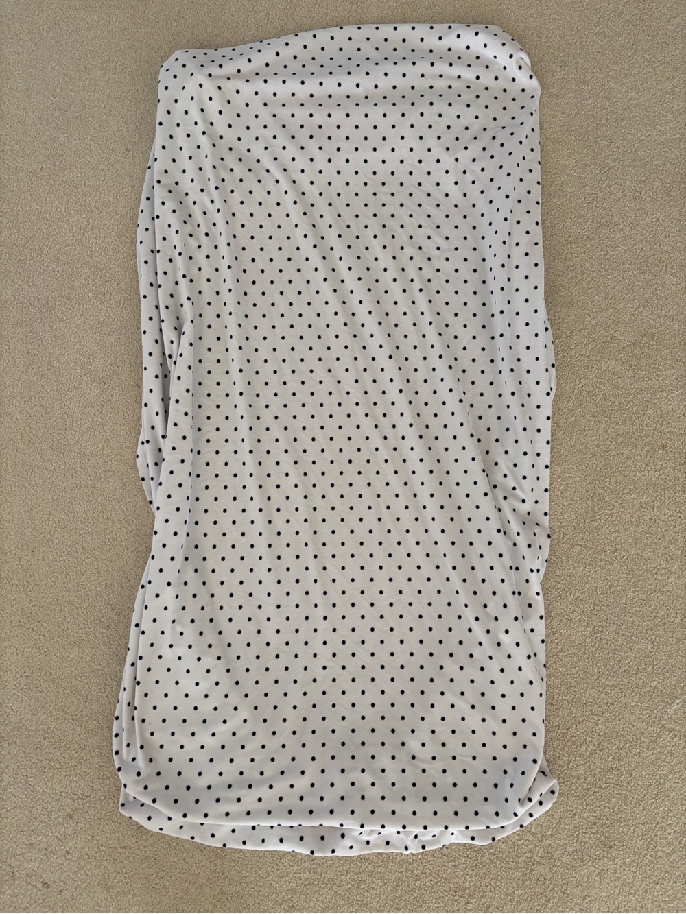 Pottery Barn Kids Chamois Navy Polka Dot Crib Sheet